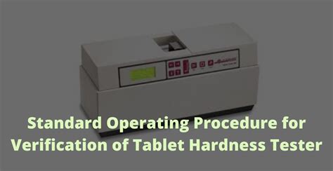 Tablet Hardness Tester SOP 